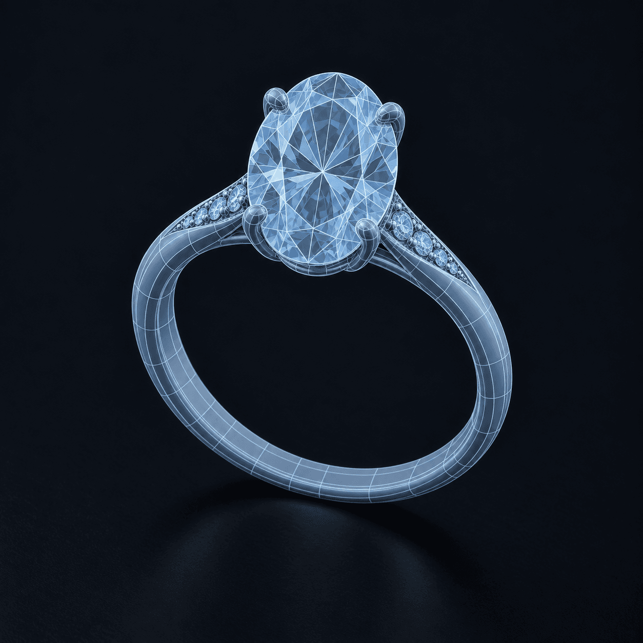 Illustrative CAD-style view of the same ring